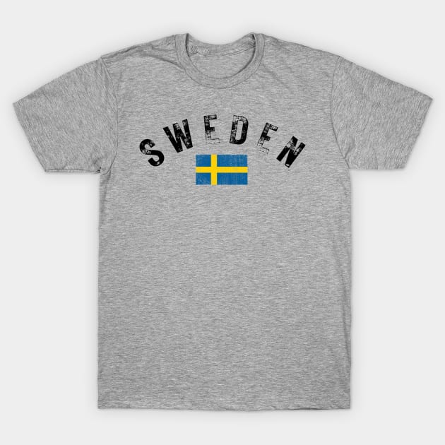 Sweden Flag Design T-Shirt by VikingHeart Designs